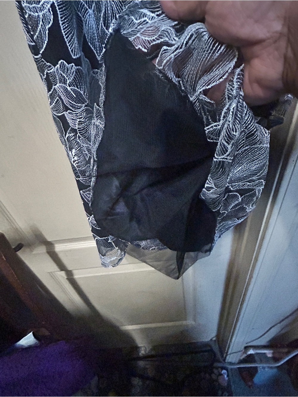 White House Black Market Black Dress with White Floral Print 070826 - Picture 4 of 10